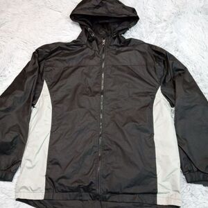 Canyon Creek Jacket Mens L Black Hoodie Windbreaker Lightweight Pockets Gorpcore